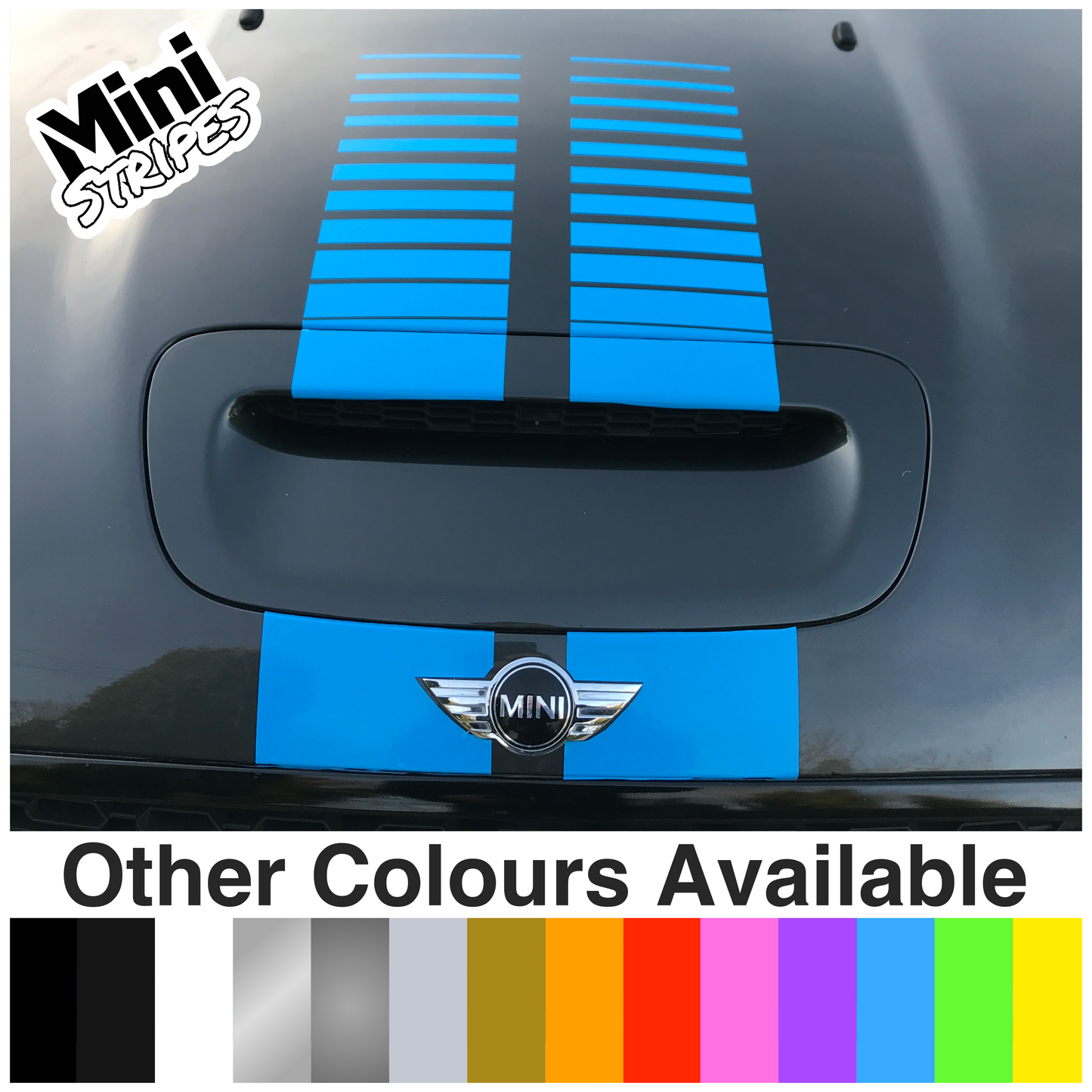 Mini Cooper Central Bonnet Fading Stripes