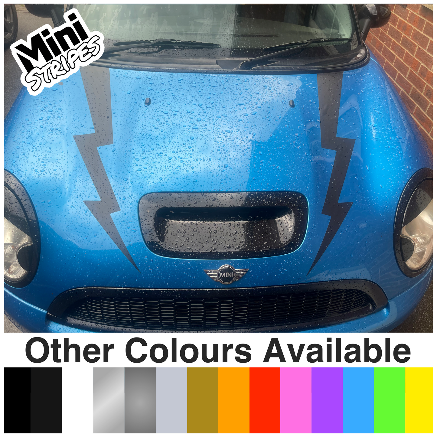 Mini Cooper Side Bonnet Lightning Stripes