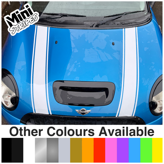 Mini Cooper Side Bonnet Stripes With Pin Stripes